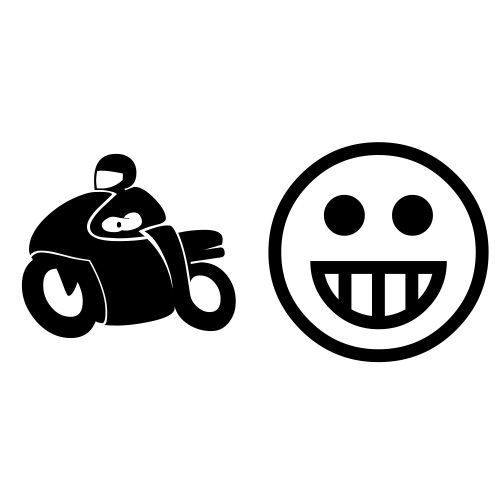 🏍😀 Emoji Domain black and white Symbola rendering